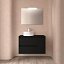Mueble de baño Noja suspendido 2 cajones con 1 puerta sobre encimera 85 cm black satin de Salgar